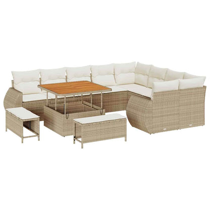 Set Divano da Giardino 12 pcs Beige polyrattan - homemem39