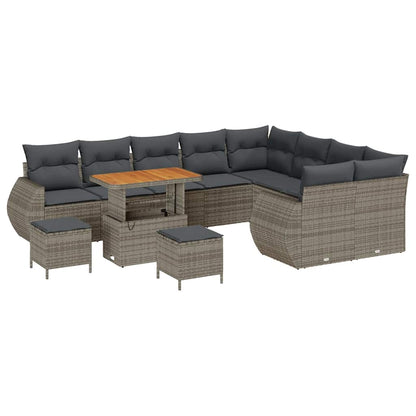 Set Divano da Giardino 12 pcs Grigio polyrattan - homemem39