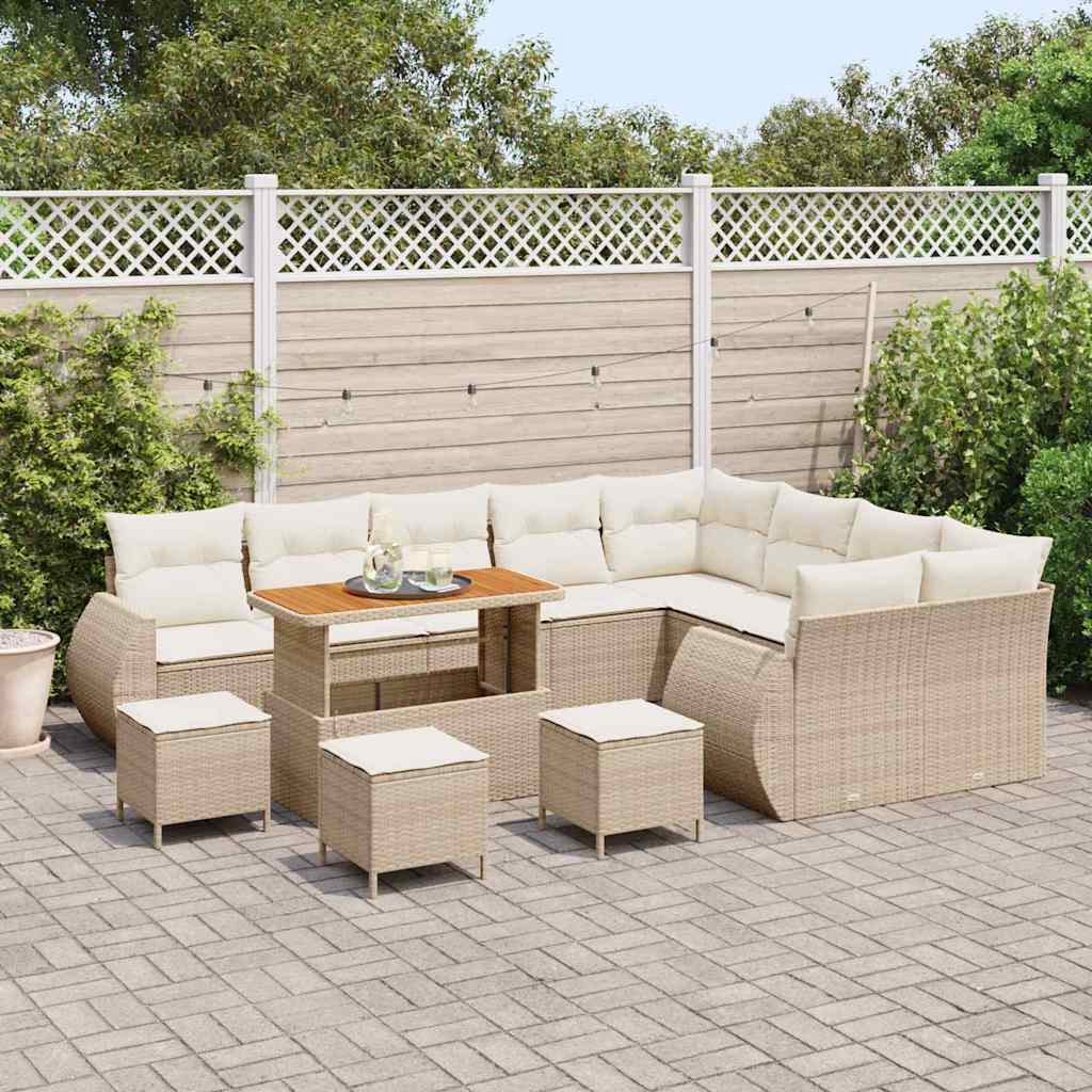 Set Divano da Giardino 13 pcs Beige polyrattan - homemem39