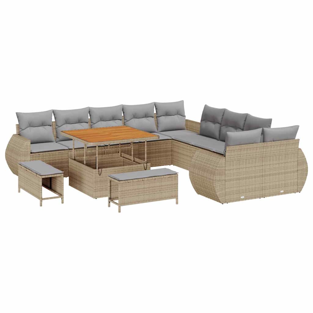 Set Divano da Giardino 13 pcs Beige polyrattan - homemem39