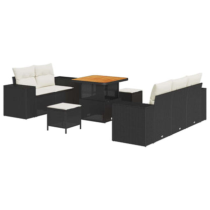 Set Divano da Giardino 8 pcs Nero polyrattan | homemem39