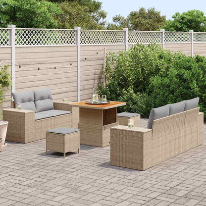 Set Divano da Giardino 8 pcs Beige polyrattan - homemem39