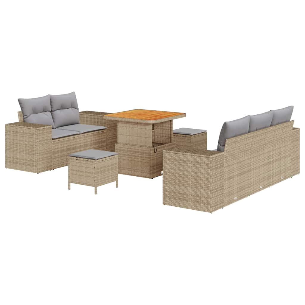 Set Divano da Giardino 8 pcs Beige polyrattan - homemem39