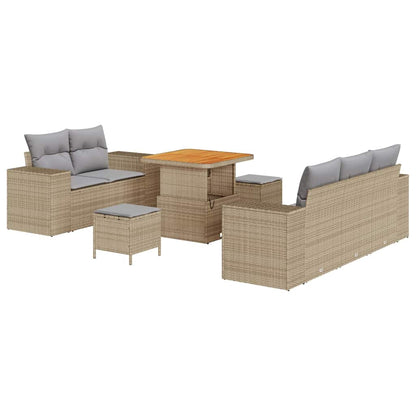 Set Divano da Giardino 8 pcs Beige polyrattan - homemem39