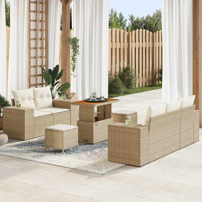 Set Divano da Giardino 8 pcs Beige polyrattan - homemem39