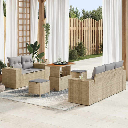 Set Divano da Giardino 8 pcs Beige polyrattan - homemem39