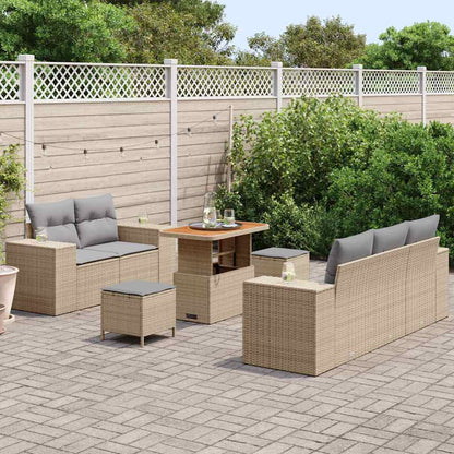Set Divano da Giardino 8 pcs Beige polyrattan - homemem39