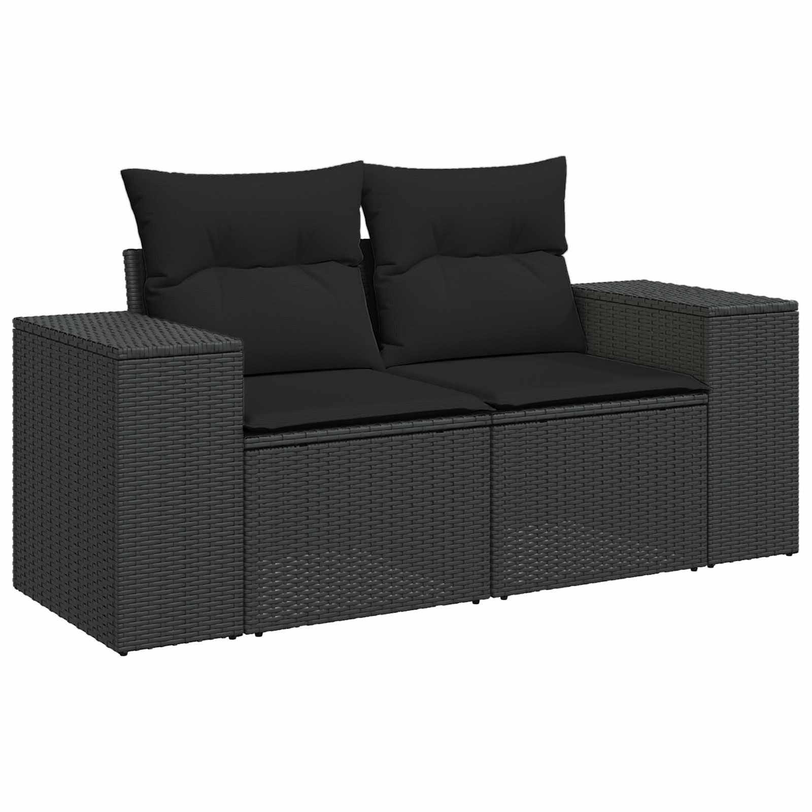 Set Divano da Giardino 9 pz Nero Poly Rattan | homemem39