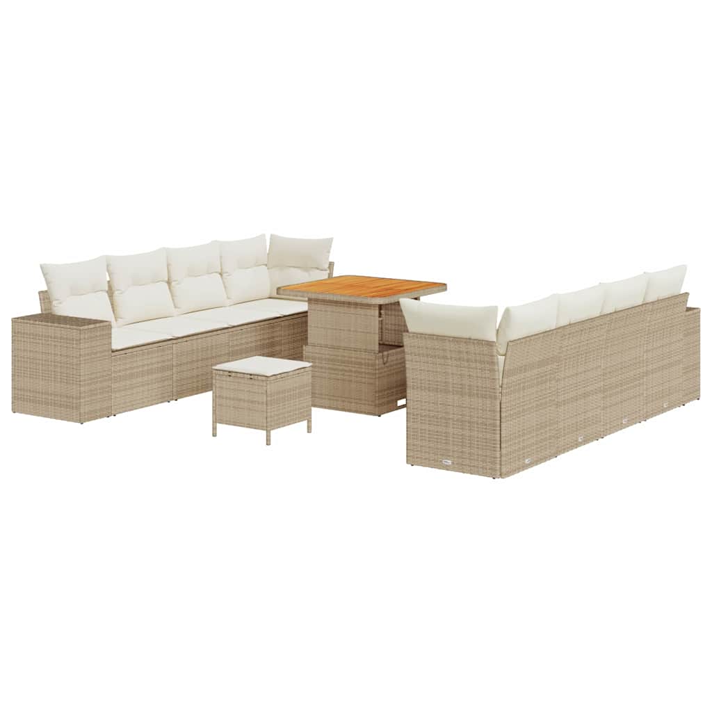 Set Divano da Giardino 11 pcs Beige polyrattan - homemem39