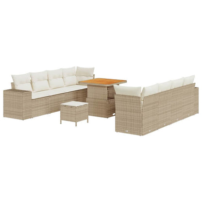 Set Divano da Giardino 11 pcs Beige polyrattan - homemem39