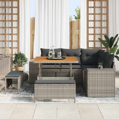 Set Divano da Giardino 8 pcs Grigio polyrattan - homemem39