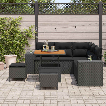 Set Divano da Giardino 8 pz Nero polyrattan | homemem39