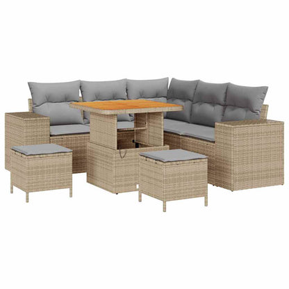 Set Divano da Giardino 8 pcs Beige polyrattan - homemem39