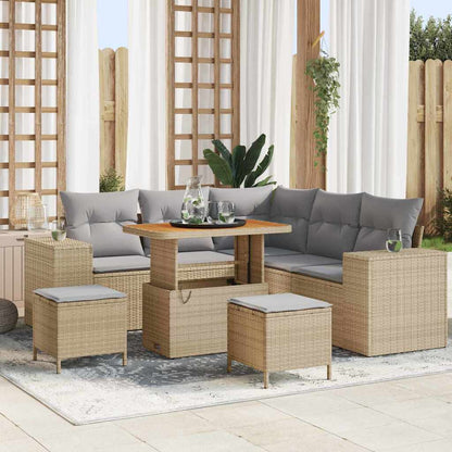Set Divano da Giardino 8 pcs Beige polyrattan - homemem39