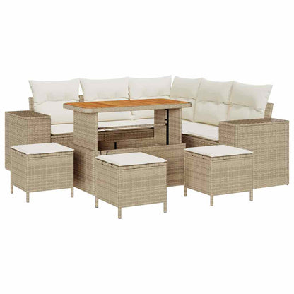 Set Divano da Giardino 9 pcs Beige polyrattan - homemem39