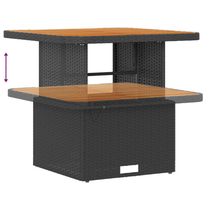 Set Divano da Giardino con cuscino 9 pcs Nero polyrattan