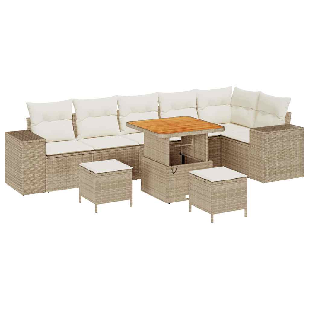 Set Divano da Giardino 9 pcs Beige polyrattan - homemem39