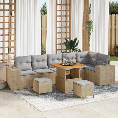 Set Divano da Giardino 9 pcs Beige polyrattan - homemem39