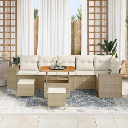 Set Divano da Giardino 9 pcs Beige polyrattan - homemem39
