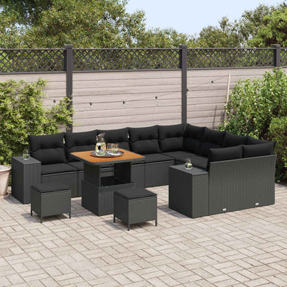 Set Divano da Giardino 12 pz Nero polyrattan | homemem39