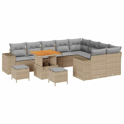 Set Divano da Giardino 12 pcs Beige polyrattan - homemem39