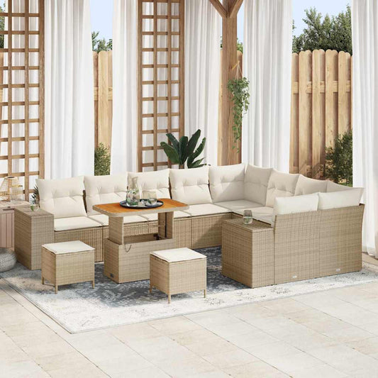 Set Divano da Giardino 12 pcs Beige polyrattan - homemem39