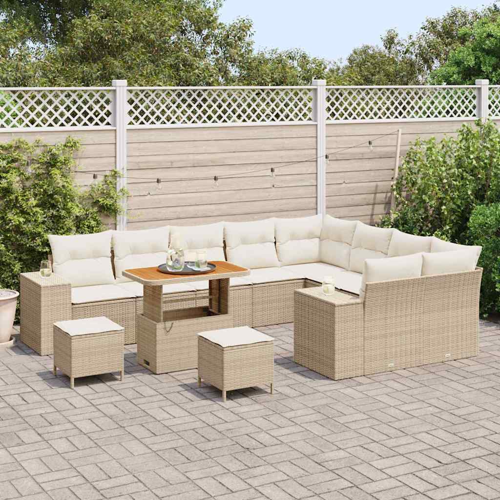 Set Divano da Giardino 12 pcs Beige polyrattan - homemem39
