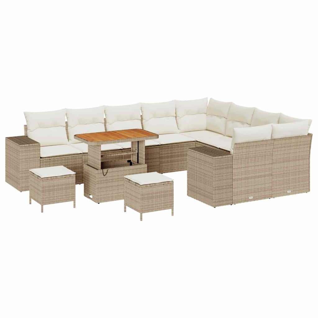 Set Divano da Giardino 12 pcs Beige polyrattan - homemem39