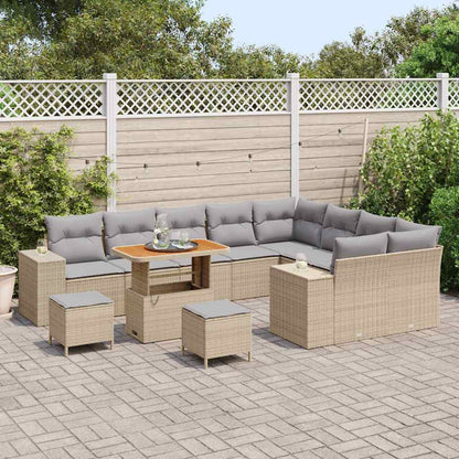 Set Divano da Giardino 12 pcs Beige polyrattan - homemem39