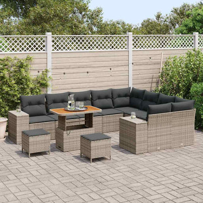 Set Divano da Giardino 12 pcs Grigio polyrattan - homemem39