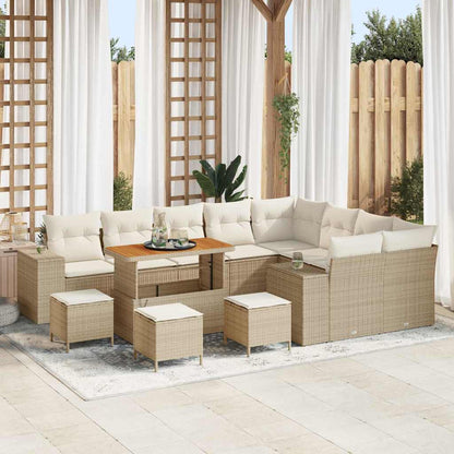 Set Divano da Giardino 13 pcs Beige polyrattan - homemem39