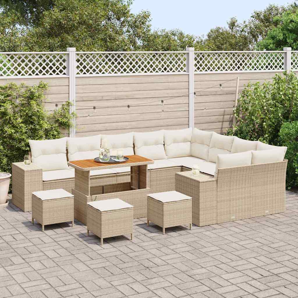 Set Divano da Giardino 13 pcs Beige polyrattan - homemem39