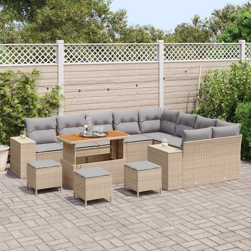 Set Divano da Giardino 13 pcs Beige polyrattan - homemem39