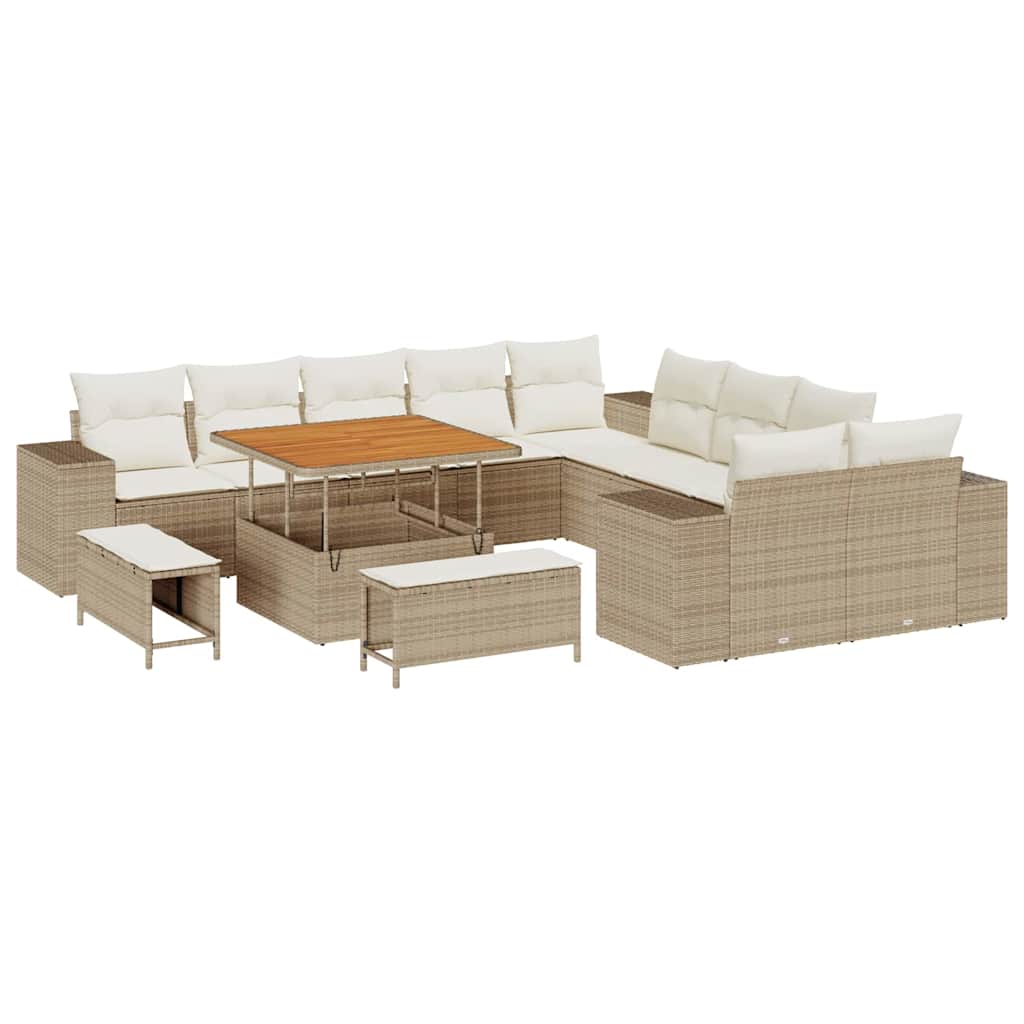 Set Divano da Giardino 13 pcs Beige polyrattan - homemem39