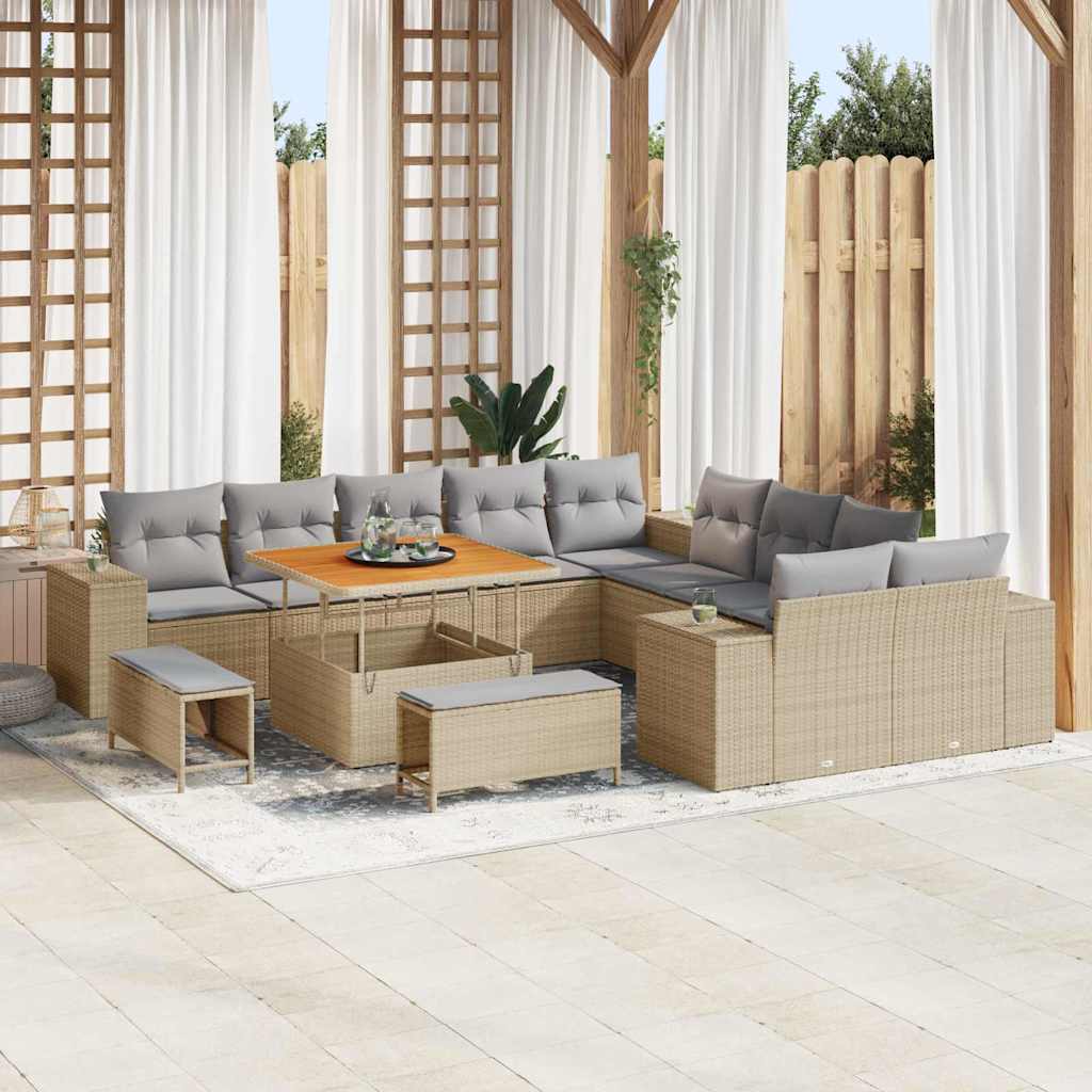 Set Divano da Giardino 13 pcs Beige polyrattan - homemem39