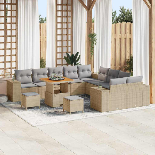Set Divano da Giardino 13 pcs Beige polyrattan - homemem39