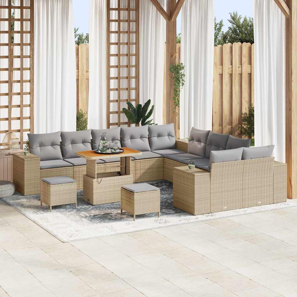 Set Divano da Giardino 13 pcs Beige polyrattan - homemem39