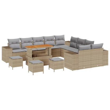 Set Divano da Giardino 14 pcs Beige polyrattan - homemem39