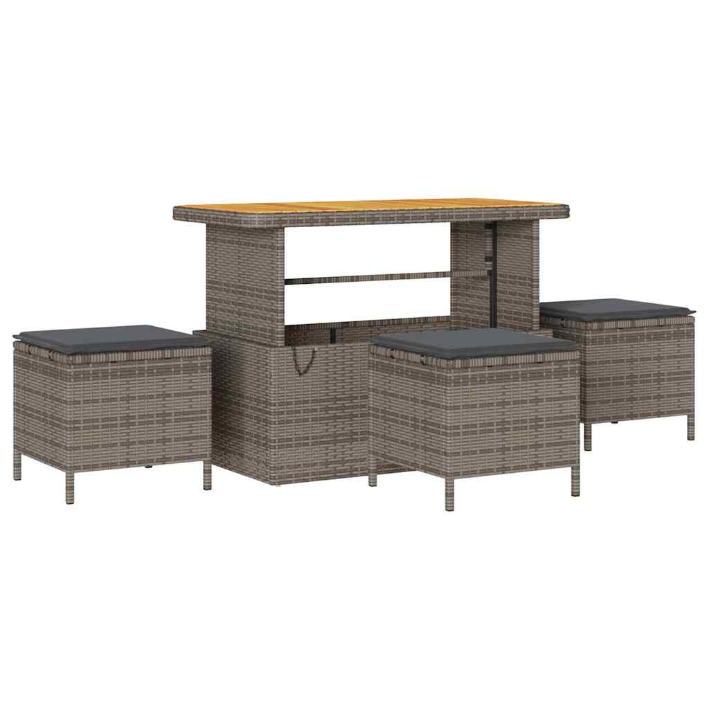 Set Divano da Giardino con cuscino 14 pcs Grigio polyrattan | homemem39