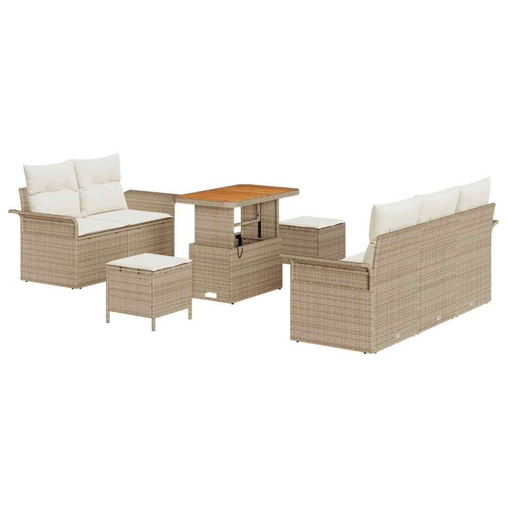 Set Divano da Giardino 8 pcs Beige polyrattan - homemem39