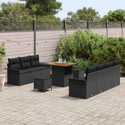 Set Divano da Giardino 10 pcs Nero polyrattan - homemem39