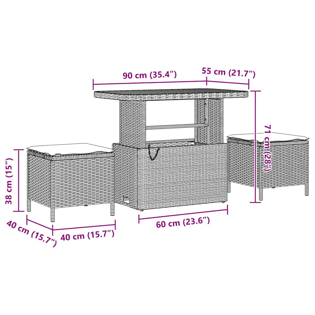 Set Divano da Giardino 10 pcs Nero polyrattan - homemem39