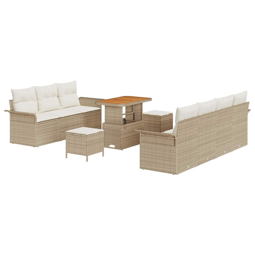 Set Divano da Giardino 10 pcs Beige polyrattan - homemem39