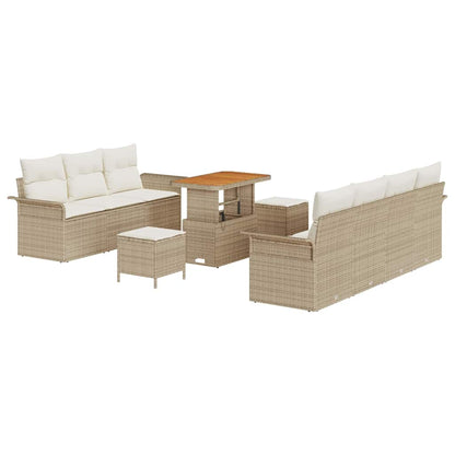 Set Divano da Giardino 10 pcs Beige polyrattan - homemem39
