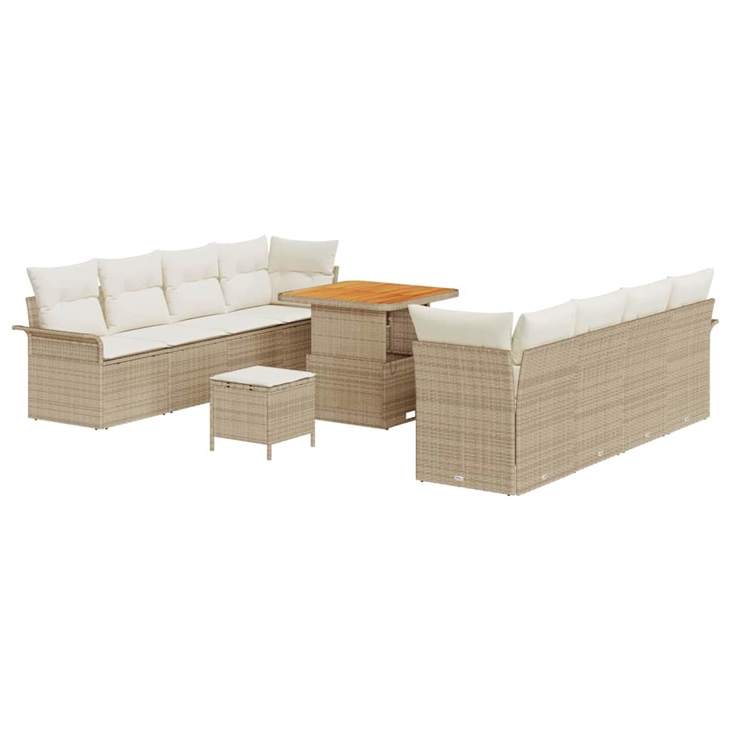 Set Divano da Giardino 11 pcs Beige polyrattan - homemem39