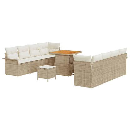 Set Divano da Giardino 11 pcs Beige polyrattan - homemem39