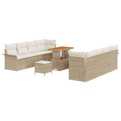 Set Divano da Giardino 11 pcs Beige polyrattan - homemem39
