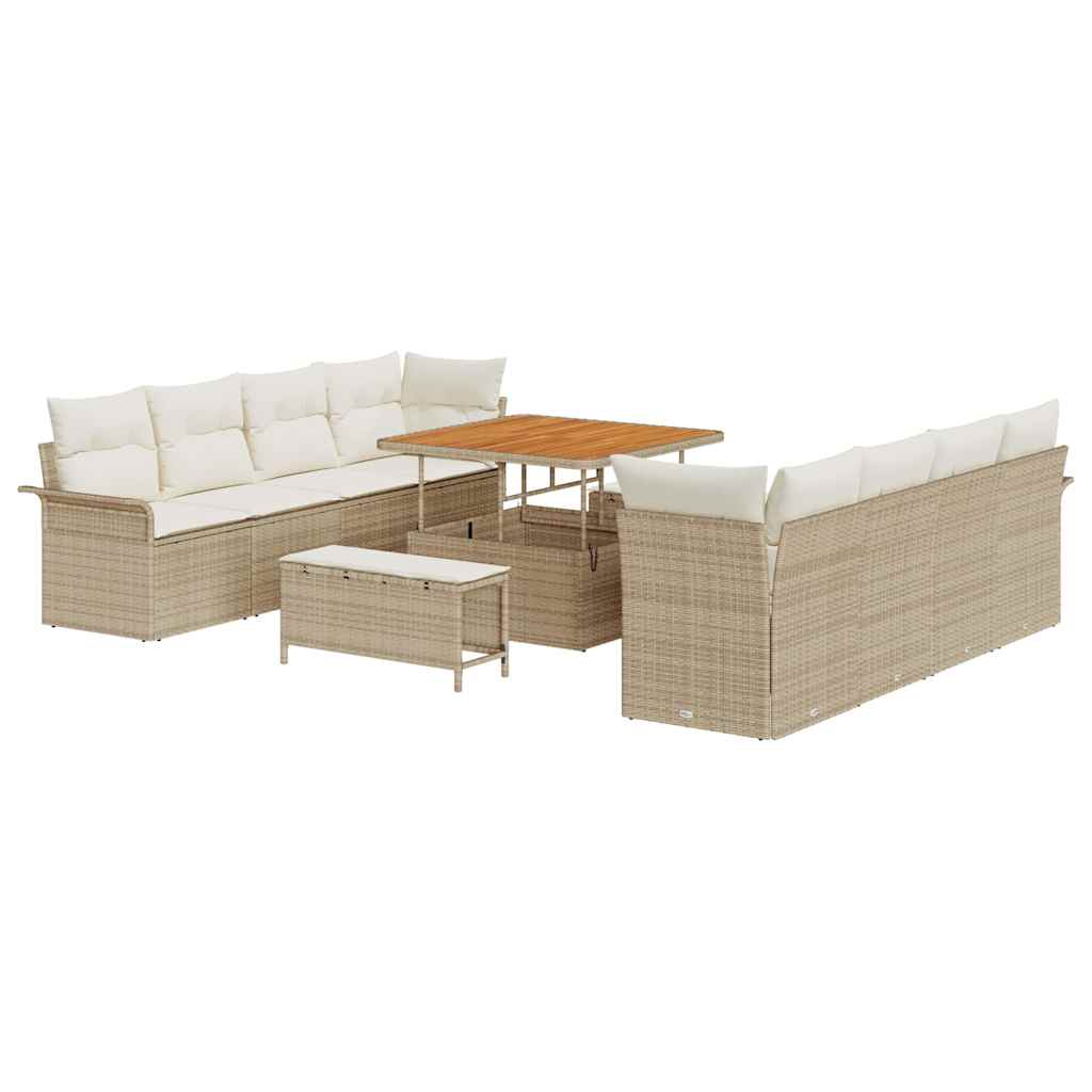 Set Divano da Giardino 11 pcs Beige polyrattan - homemem39