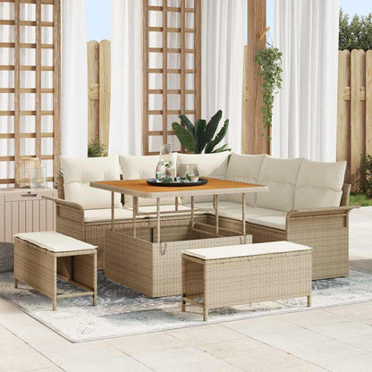 Set Divano da Giardino 8 pcs Beige polyrattan - homemem39