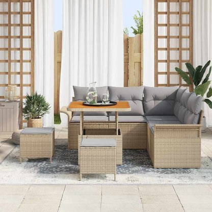 Set Divano da Giardino 8 pcs Beige polyrattan - homemem39